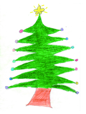 Weihnachts-Faltkarte: Weihnachtsbaum
