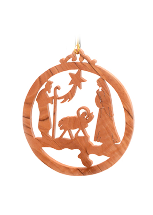 Weihnachtsanhänger: Ornament Hl. Familie 8 cm