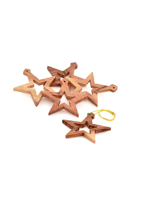Weihnachtsanhänger: 5 kleine Sterne 5 x 5 cm