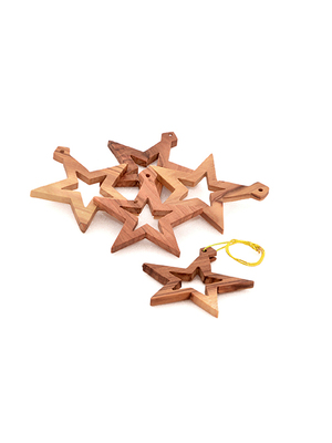 Weihnachtsanhänger: 5 kleine Sterne 5 x 5 cm