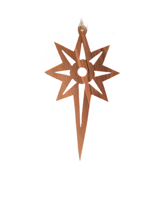 Weihnachtsanhänger:  Stern mit Spitze 11 x 6 cm