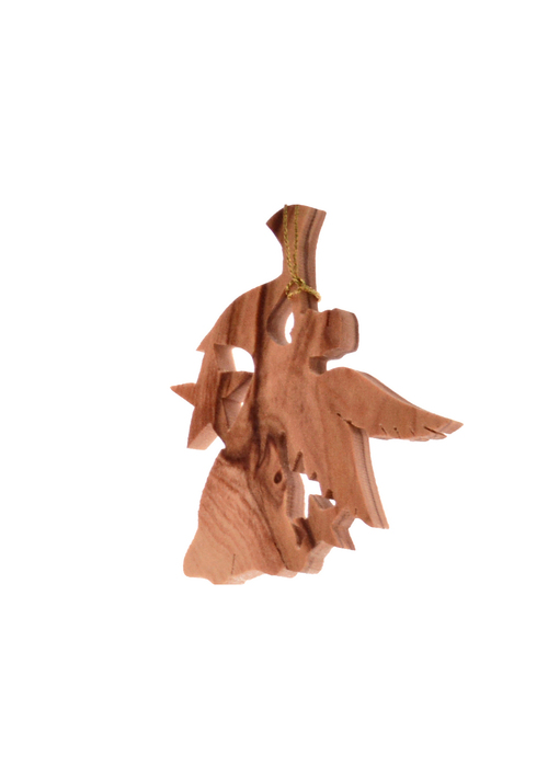 Weihnachtsanhänger: Engel mit Trompete 6 x 6 cm