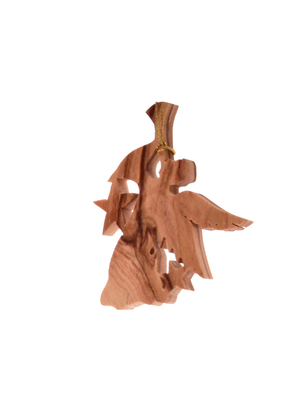 Weihnachtsanhänger: Engel mit Trompete 6 x 6 cm