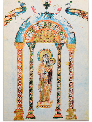 Karte: Maria mit Kind, Syriac art. Cod. of Rabula of Edessa