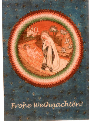 Weihnachts-Faltkarte: Anbetung des Kindes, Kirche St. Helena