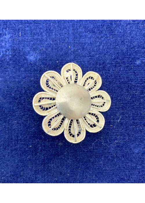 Silberschmuck aus Midyat - Brosche Blume 3 cm