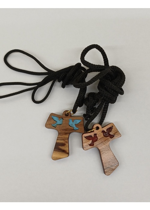 Heiliger Geist Anhänger Taube (hellblau und rot)