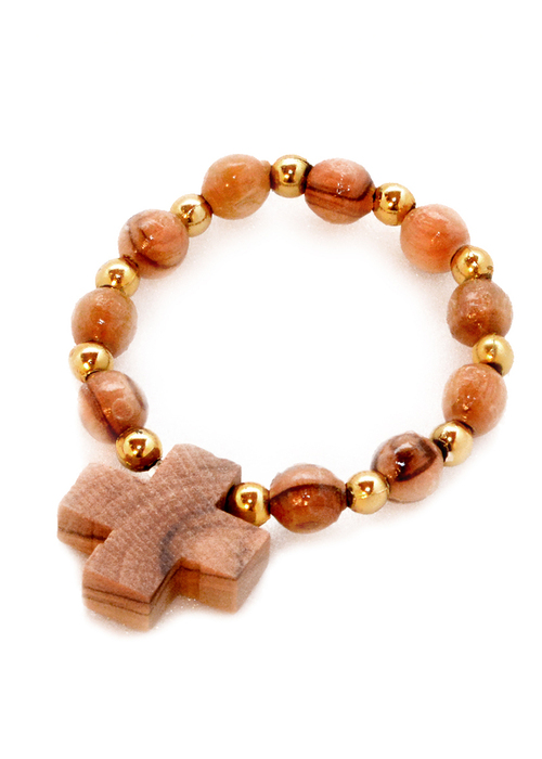 Kinder-Rosenkranz, Armband am Gummiband_mit Kreuz